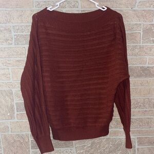 SHEIN Warm Rust Color Crew Neck Sweater